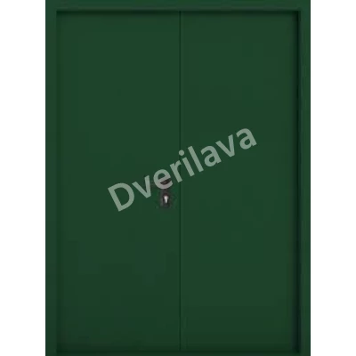 Купить Двупольная противопожарная дверь с порошковым напылением (зеленая)
